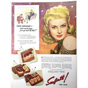 PRINT AD 1943 Seaforth for Men Toiletries Irene Manning Desert Song 10.5x13